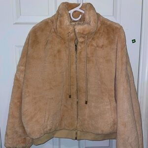Missguided Tan Faux Fur Jacket